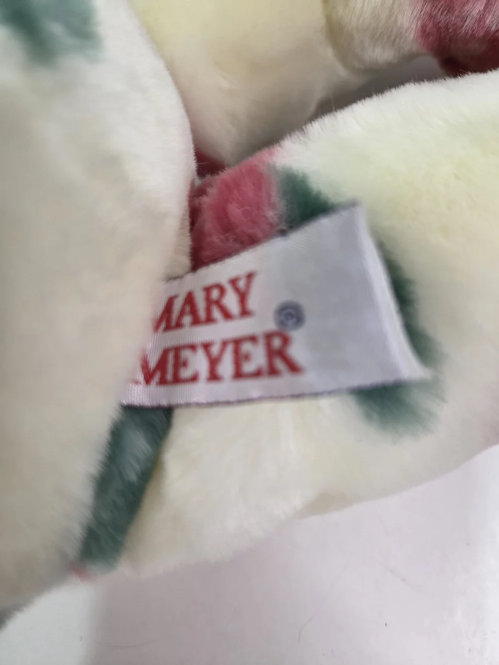 Vintage Mary Meyer Plush Teddy Bear Rosalyn White Pink Roses MINT CONDITION